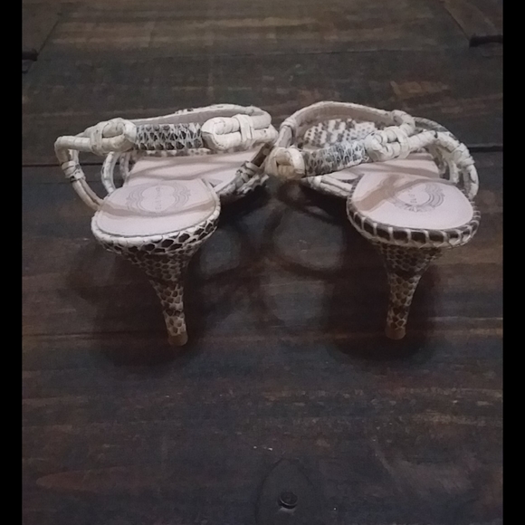 Women's Snakeskin Sandals - Picture 2 of 4